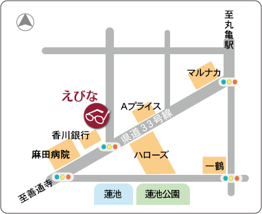 メガネのえびな　アクセス（地図）